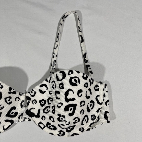 NEW Onia‎ [ Large ] Dalia Animal Print Underwire Bikini Top in White - Picture 6 of 12